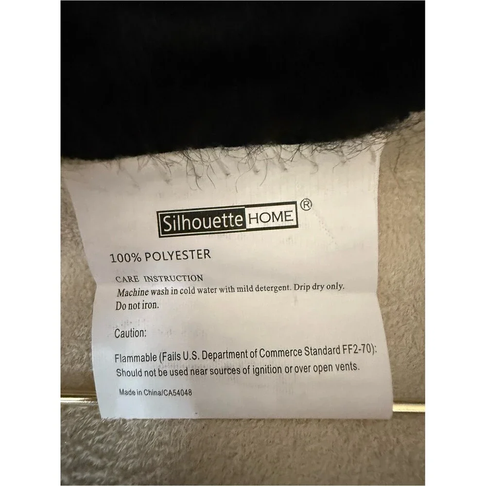 Silhouette homes rug, Black Faux Fur Accent Rug Matt soft furry black